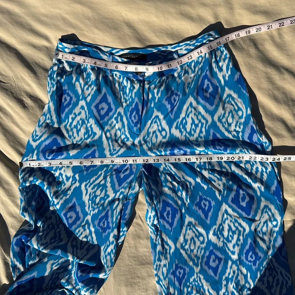 DORA LANDA Silk Ikat Print Wide Leg Trousers - Picture 6 of 16